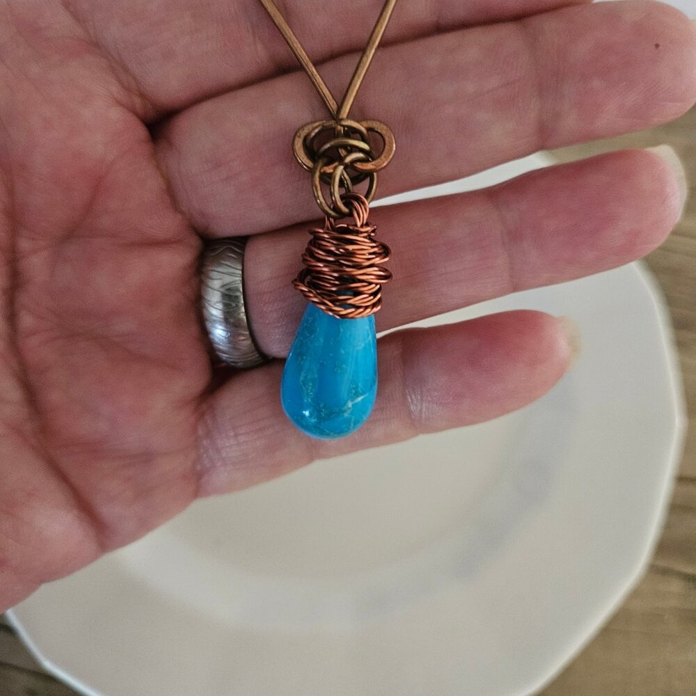 Artesian Handcrafted Copper Wire With Teardrop Ma… - image 3
